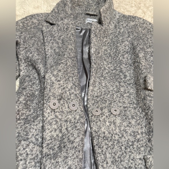 GANNI TEDDY Belted Wrap Coat Tweed Boucle Wool Blend - Size Small - Picture 6 of 10